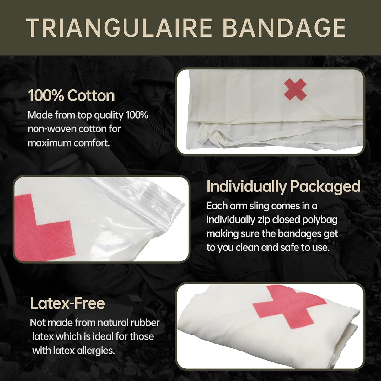 MEDRESQ trikampis tvarstis 10vnt